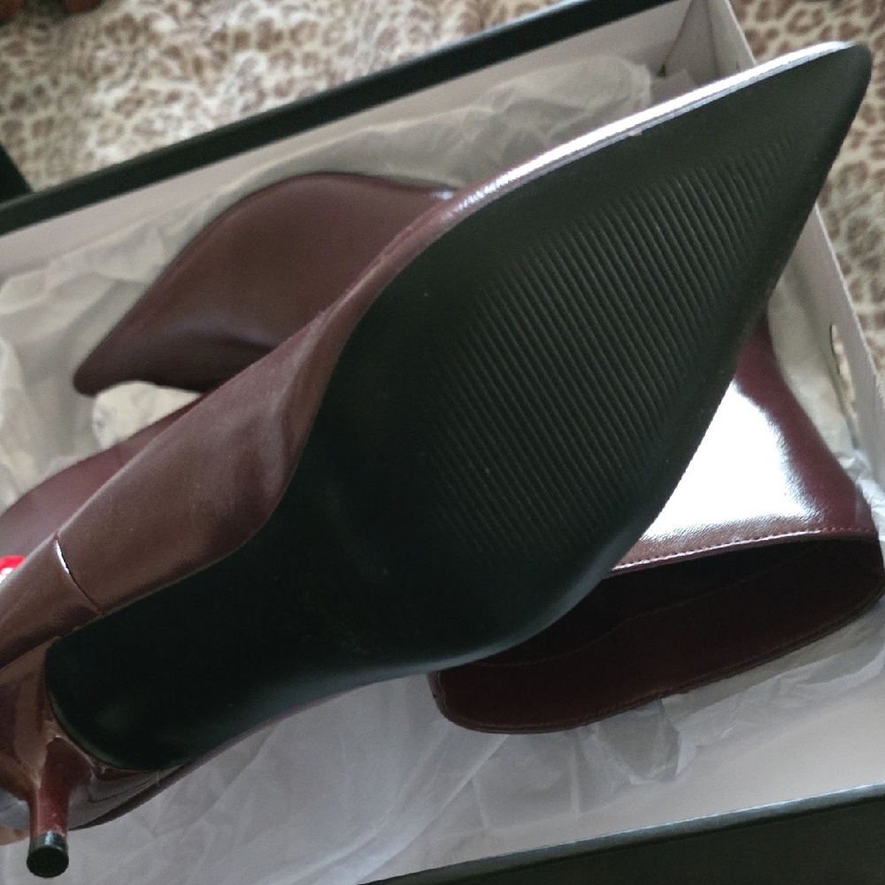 NIB Nine West Burgundy Charma Boots Size 8 - Picture 4 of 7